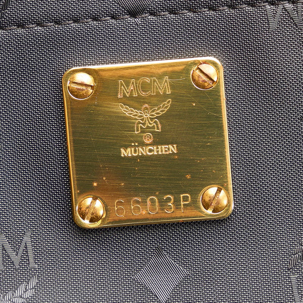 エム シー エム ヴィセトス ロゴグラム ショルダーバッグ トートバッグ ブラック PVC レディース MCM 【中古】