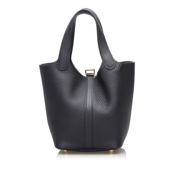 エルメス ピコタンロックPM ゴールド金具 ハンドバッグ キャバン ネイビー トリヨンクレマンス レディース HERMES 【中古】