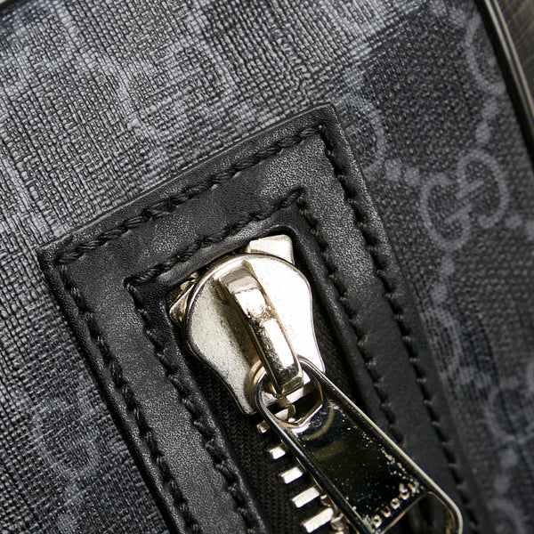 グッチ GGスプリーム ボディバッグ 478325 ブラック PVC レザー メンズ GUCCI 【中古】