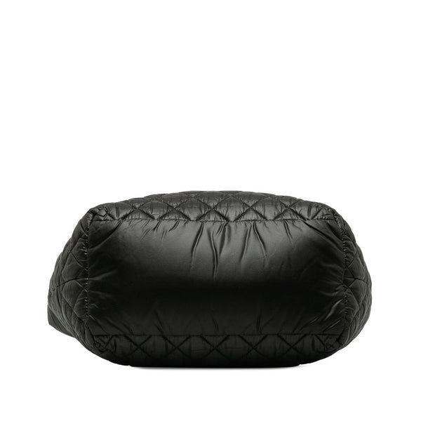 シャネル コココクーンPM ココマーク キルティング トートバッグ ブラック ナイロン レザー レディース CHANEL 【中古】