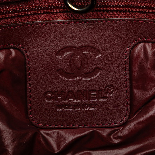 シャネル コココクーンPM ココマーク キルティング トートバッグ ブラック ナイロン レザー レディース CHANEL 【中古】