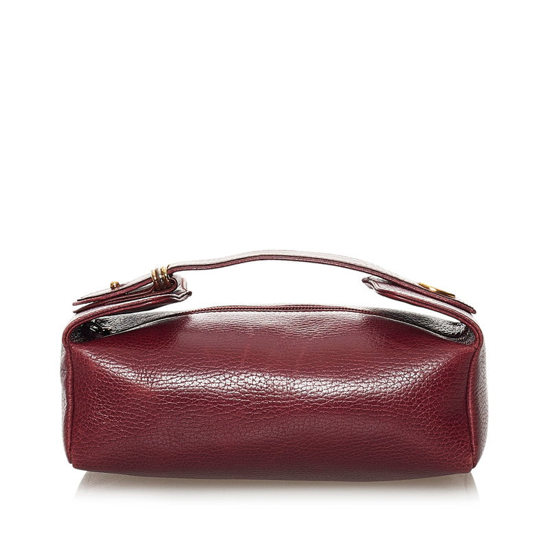 カルティエ マスト ハンドバッグ レッド レザー レディース CARTIER 【中古】