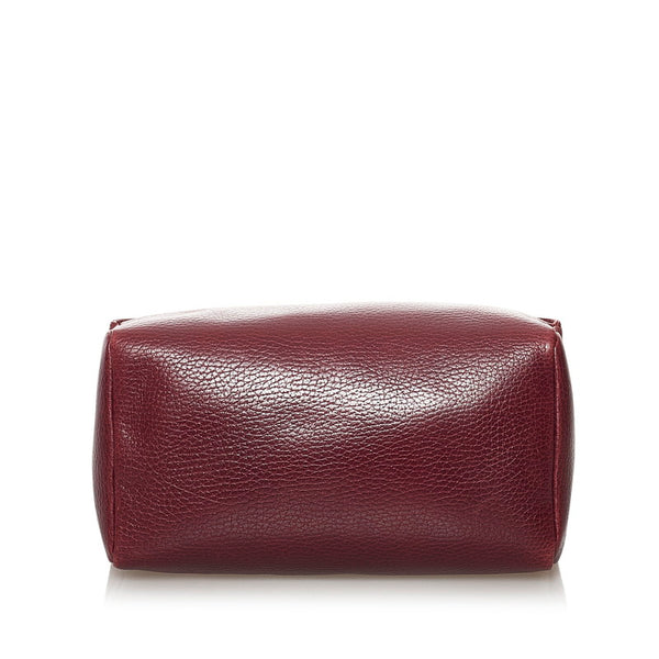 カルティエ マスト ハンドバッグ レッド レザー レディース CARTIER 【中古】