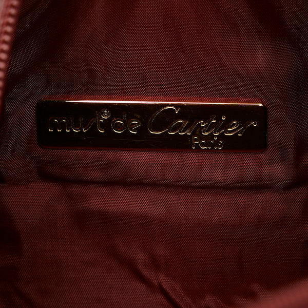 カルティエ マスト ハンドバッグ レッド レザー レディース CARTIER 【中古】