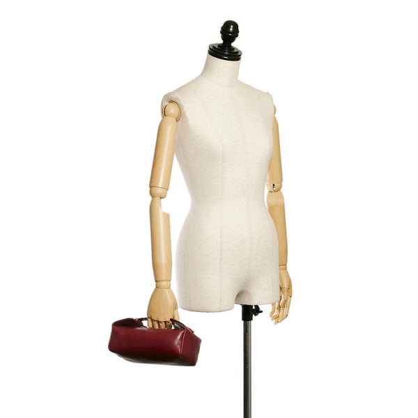 カルティエ マスト ハンドバッグ レッド レザー レディース CARTIER 【中古】