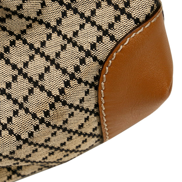 グッチ ディアマンテ ハンドバッグ ショルダーバッグ 2WAY 247902 ベージュ ブラック ブラウン キャンバス レザー レディース GUCCI 【中古】