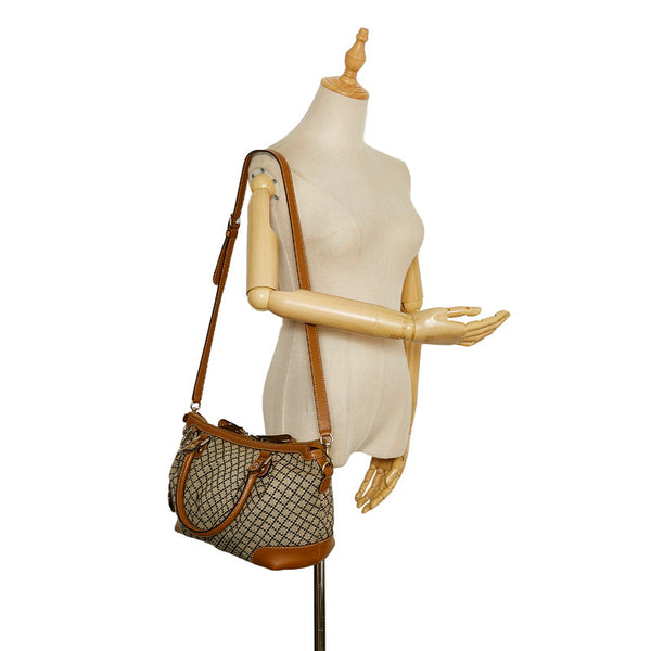 グッチ ディアマンテ ハンドバッグ ショルダーバッグ 2WAY 247902 ベージュ ブラック ブラウン キャンバス レザー レディース GUCCI 【中古】