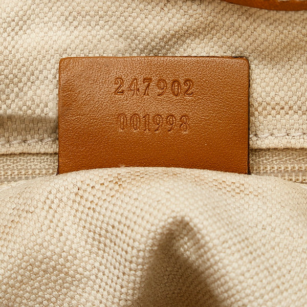 グッチ ディアマンテ ハンドバッグ ショルダーバッグ 2WAY 247902 ベージュ ブラック ブラウン キャンバス レザー レディース GUCCI 【中古】