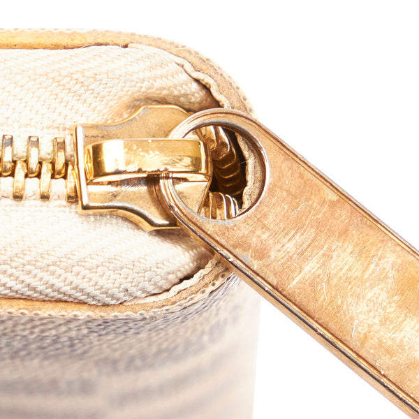 ルイ ヴィトン ダミエ ジッピー オーガナイザー ラウンドファスナー 長財布 N60012 アズール PVC レザー レディース LOUIS VUITTON 【中古】