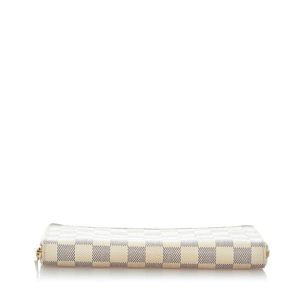 ルイ ヴィトン ダミエ ジッピー オーガナイザー ラウンドファスナー 長財布 N60012 アズール PVC レザー レディース LOUIS VUITTON 【中古】