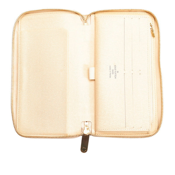 ルイ ヴィトン ダミエ ジッピー オーガナイザー ラウンドファスナー 長財布 N60012 アズール PVC レザー レディース LOUIS VUITTON 【中古】