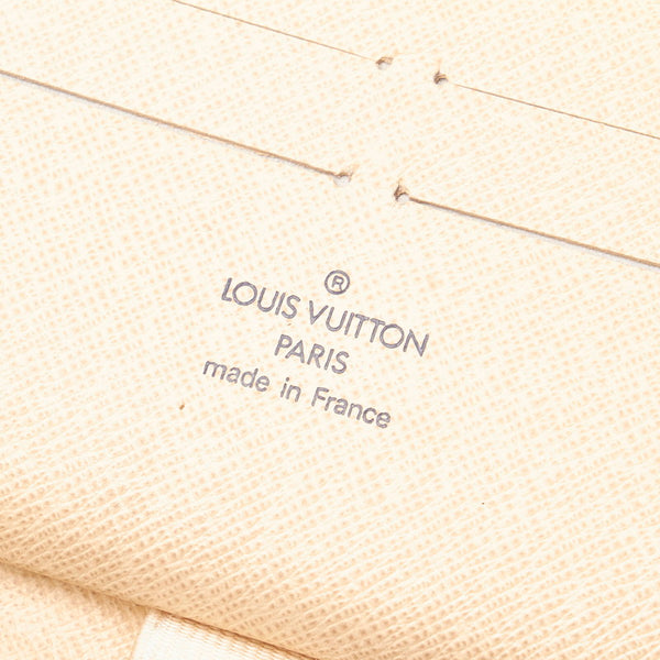 ルイ ヴィトン ダミエ ジッピー オーガナイザー ラウンドファスナー 長財布 N60012 アズール PVC レザー レディース LOUIS VUITTON 【中古】