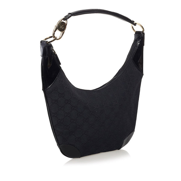 グッチ GGキャンバス ワンショルダーバッグ 001-4153 ブラック キャンバス パテントレザー レディース GUCCI 【中古】