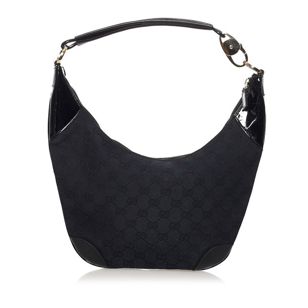 グッチ GGキャンバス ワンショルダーバッグ 001-4153 ブラック キャンバス パテントレザー レディース GUCCI 【中古】