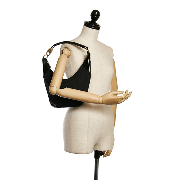 グッチ GGキャンバス ワンショルダーバッグ 001-4153 ブラック キャンバス パテントレザー レディース GUCCI 【中古】