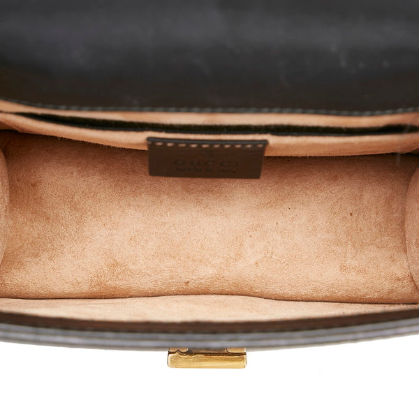 グッチ シェリーライン シルヴィ スモール 斜め掛け チェーン ショルダーバッグ  431666 ブラック レザー レディース GUCCI 【中古】