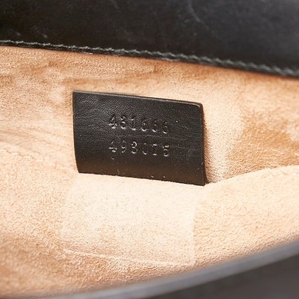 グッチ シェリーライン シルヴィ スモール 斜め掛け チェーン ショルダーバッグ  431666 ブラック レザー レディース GUCCI 【中古】