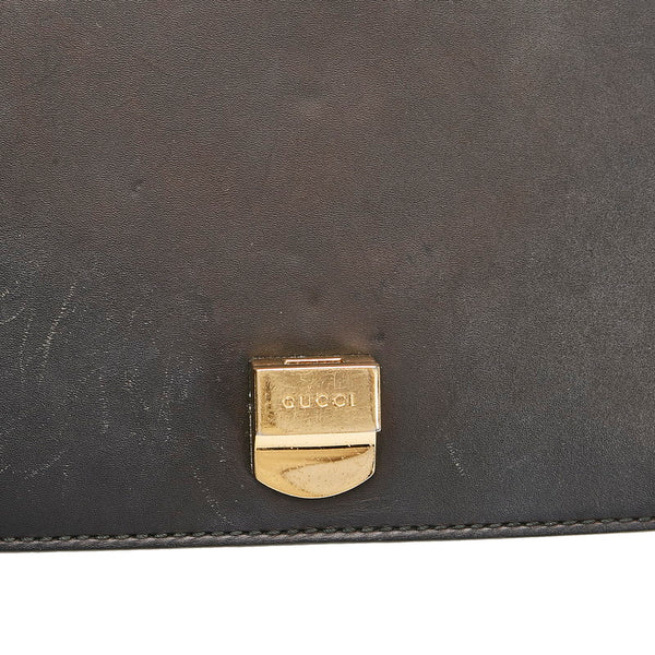 グッチ シェリーライン シルヴィ スモール 斜め掛け チェーン ショルダーバッグ  431666 ブラック レザー レディース GUCCI 【中古】