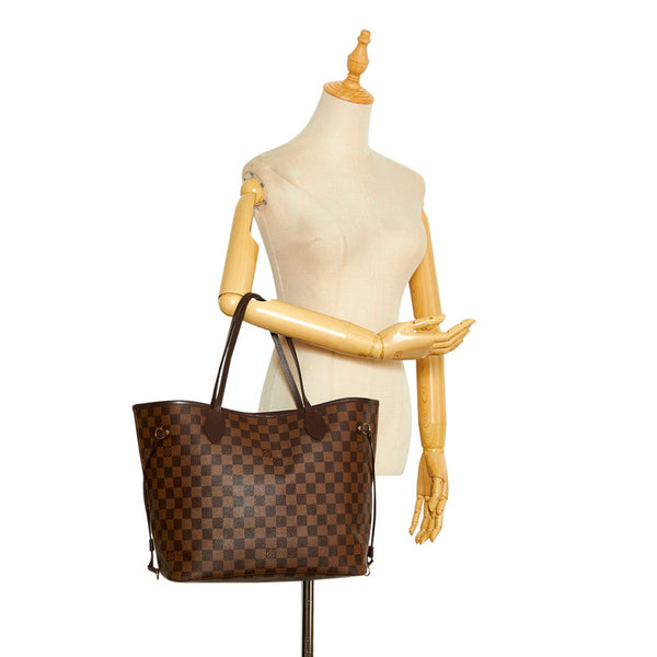 ルイ ヴィトン ダミエ ネヴァーフルMM トートバッグ ショルダーバッグ N51105 ブラウン PVC レザー レディース LOUIS VUITTON 【中古】