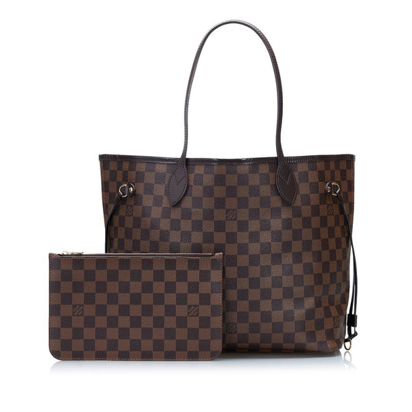 ルイ ヴィトン ダミエ ネヴァーフルMM トートバッグ ショルダーバッグ N51105 ブラウン PVC レザー レディース LOUIS VUITTON 【中古】