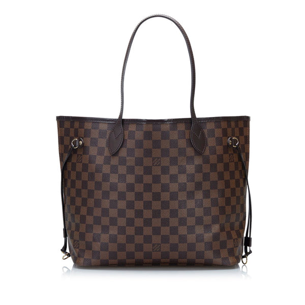 ルイ ヴィトン ダミエ ネヴァーフルMM トートバッグ ショルダーバッグ N51105 ブラウン PVC レザー レディース LOUIS VUITTON 【中古】