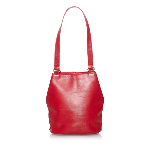 バーバリー ノバチェック シャドーホース ショルダーバッグ レッド  レザー スウェード レディース BURBERRY 【中古】