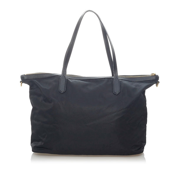プラダ トートバッグ ブラック ナイロン レザー レディース PRADA 【中古】
