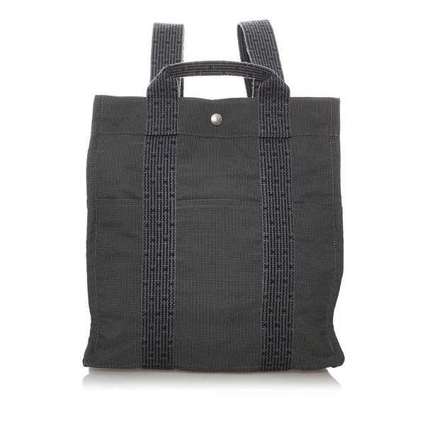 エルメス エールライン グレー キャンバス リュック バックパック メンズ HERMES 【中古】