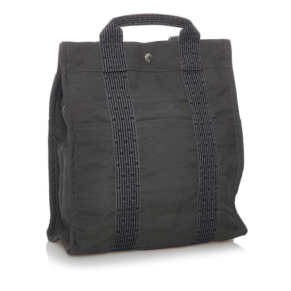 エルメス エールライン グレー キャンバス リュック バックパック メンズ HERMES 【中古】