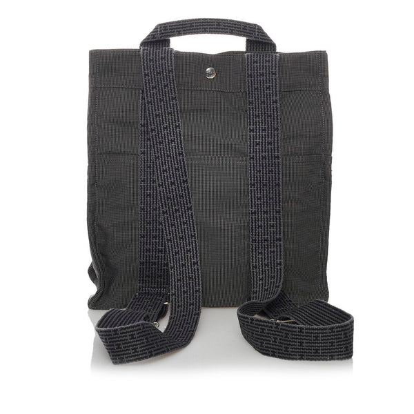 エルメス エールライン グレー キャンバス リュック バックパック メンズ HERMES 【中古】