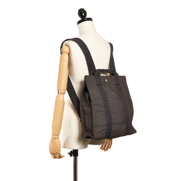 エルメス エールライン グレー キャンバス リュック バックパック メンズ HERMES 【中古】
