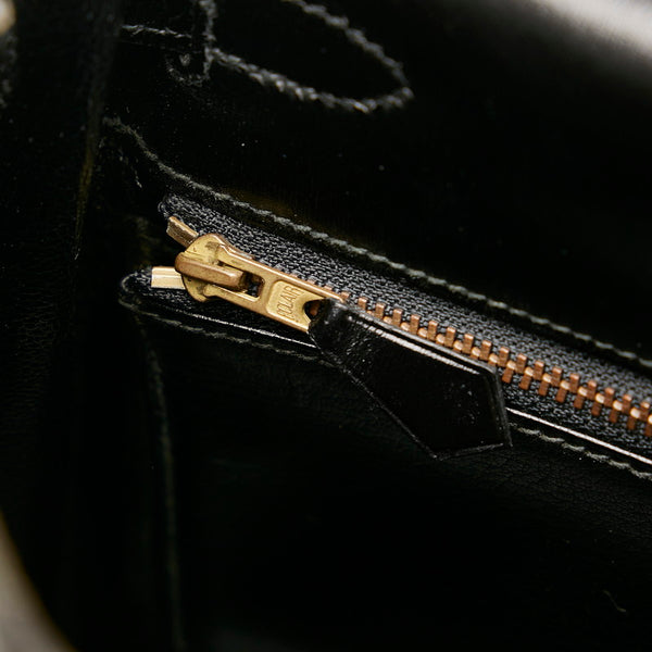 エルメス ケリー28 ハンドバッグ ショルダーバッグ 2WAY ブラック ボックスカーフ レディース HERMES 【中古】