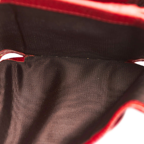 グッチ プチマーモント 474746 レッド レザー 三つ折り財布 レディース GUCCI 【中古】