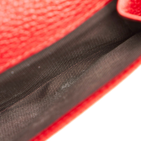 グッチ プチマーモント 474746 レッド レザー 三つ折り財布 レディース GUCCI 【中古】