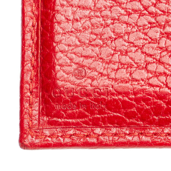 グッチ プチマーモント 474746 レッド レザー 三つ折り財布 レディース GUCCI 【中古】