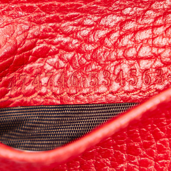 グッチ プチマーモント 474746 レッド レザー 三つ折り財布 レディース GUCCI 【中古】