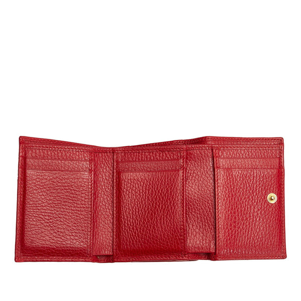 グッチ プチマーモント 474746 レッド レザー 三つ折り財布 レディース GUCCI 【中古】