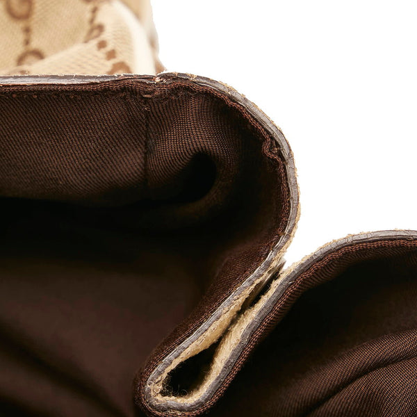 グッチ GGキャンバス トートバッグ 153213 ベージュ ホワイト キャンバス レザー レディース GUCCI 【中古】