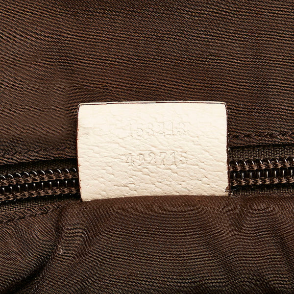 グッチ GGキャンバス トートバッグ 153213 ベージュ ホワイト キャンバス レザー レディース GUCCI 【中古】