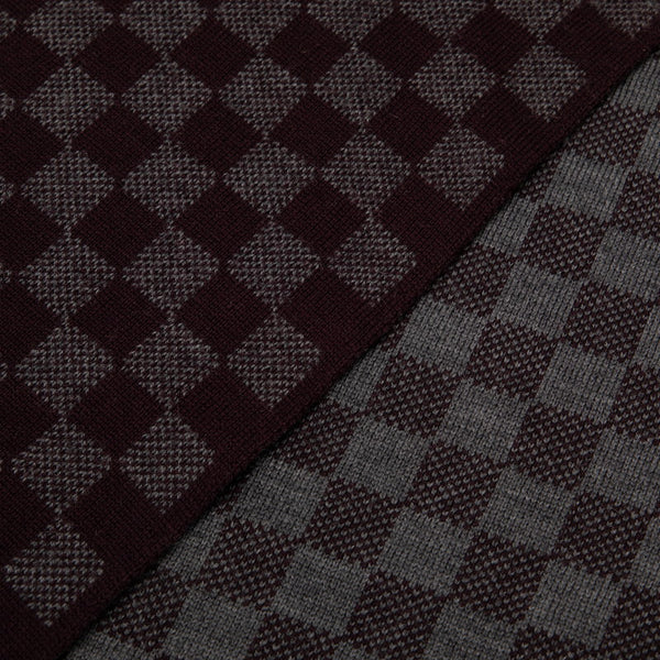 ルイ ヴィトン ダミエ グラフィット エシャルプ プティ マフラー 402330 パープル グレー ウール メンズ LOUIS VUITTON 【中古】