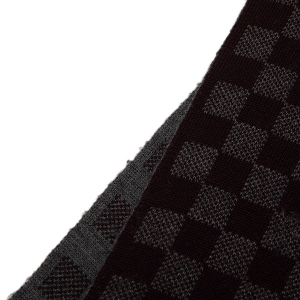 ルイ ヴィトン ダミエ グラフィット エシャルプ プティ マフラー 402330 パープル グレー ウール メンズ LOUIS VUITTON 【中古】
