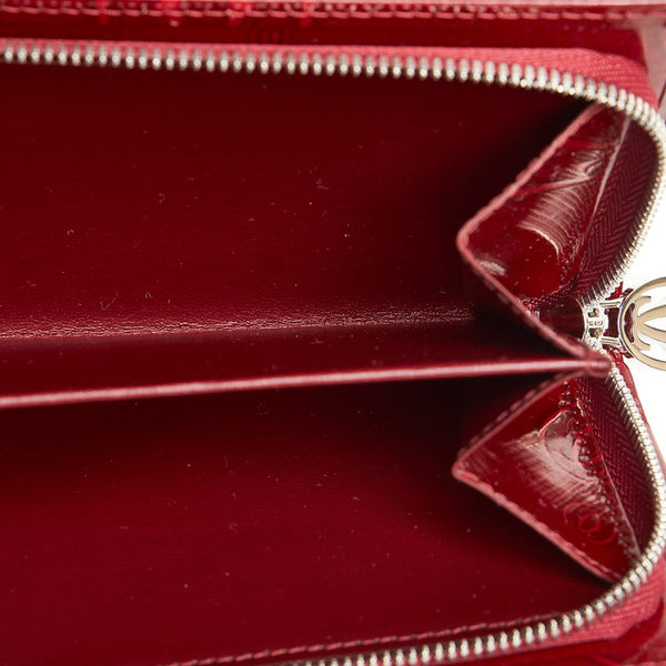 カルティエ ハッピーバースディ レッド パテントレザー 長財布 レディース CARTIER 【中古】