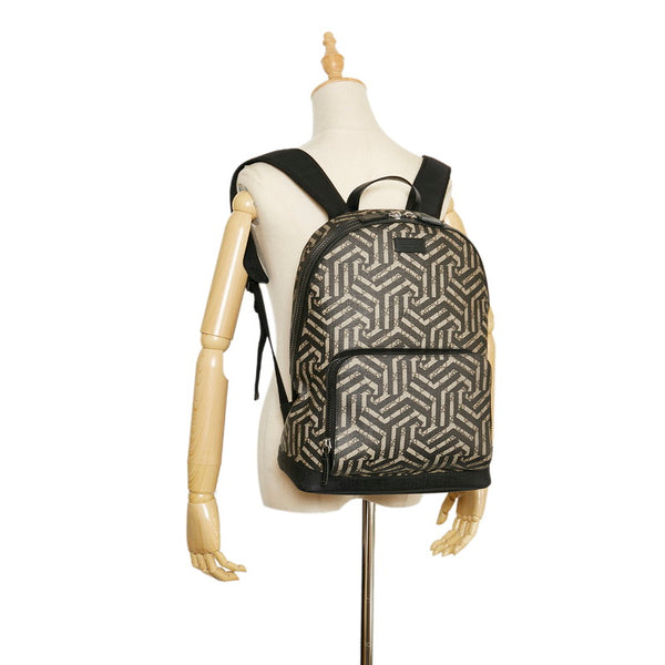 グッチ GGカレイド リュック バックパック 406370 ブラック ベージュ PVC レザー メンズ GUCCI 【中古】