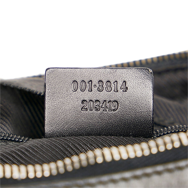 グッチ GGキャンバス ワンショルダーバッグ 001 3814 ブラック シルバー キャンバス レザー レディース GUCCI 【中古】