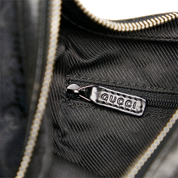 グッチ GGキャンバス ワンショルダーバッグ 001 3814 ブラック シルバー キャンバス レザー レディース GUCCI 【中古】