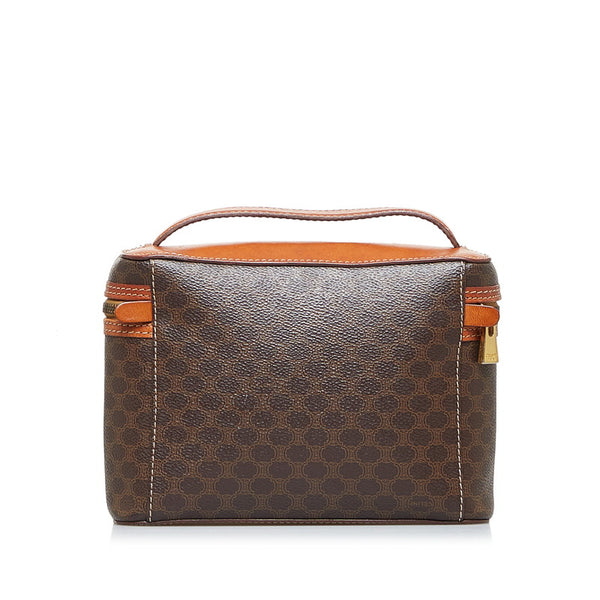 セリーヌ マカダム ハンドバッグ バニティハンド M95 ブラウン PVC レザー メンズ CELINE 【中古】