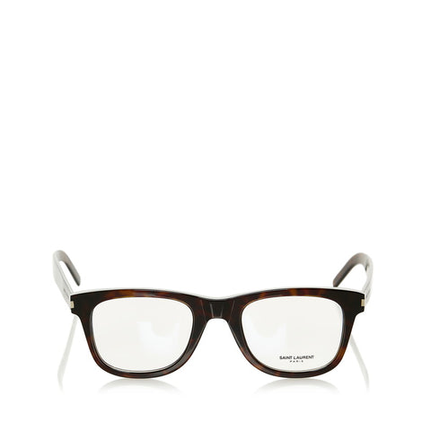 サンローラン ウェリントン型 伊達メガネ ブラウン プラスチック メンズ SAINT LAURENT 【中古】