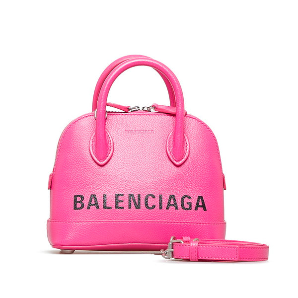 バレンシアガ ヴィルXXS トップハンドル ハンドバッグ ショルダーバッグ 2WAY 550646 ピンク レザー レディース BALENCIAGA 【中古】