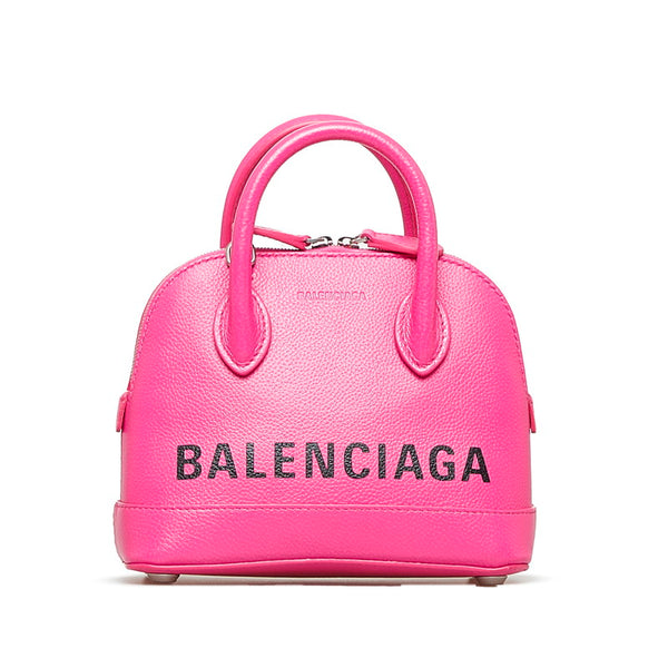 バレンシアガ ヴィルXXS トップハンドル ハンドバッグ ショルダーバッグ 2WAY 550646 ピンク レザー レディース BALENCIAGA 【中古】