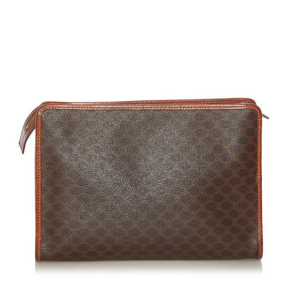 セリーヌ マカダム セカンドバッグ ブラウン PVC レザー メンズ CELINE 【中古】